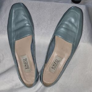 Enzo Angiolini Women's Blue Leather Loafers Size 8.5M